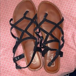 Black strappy sandals